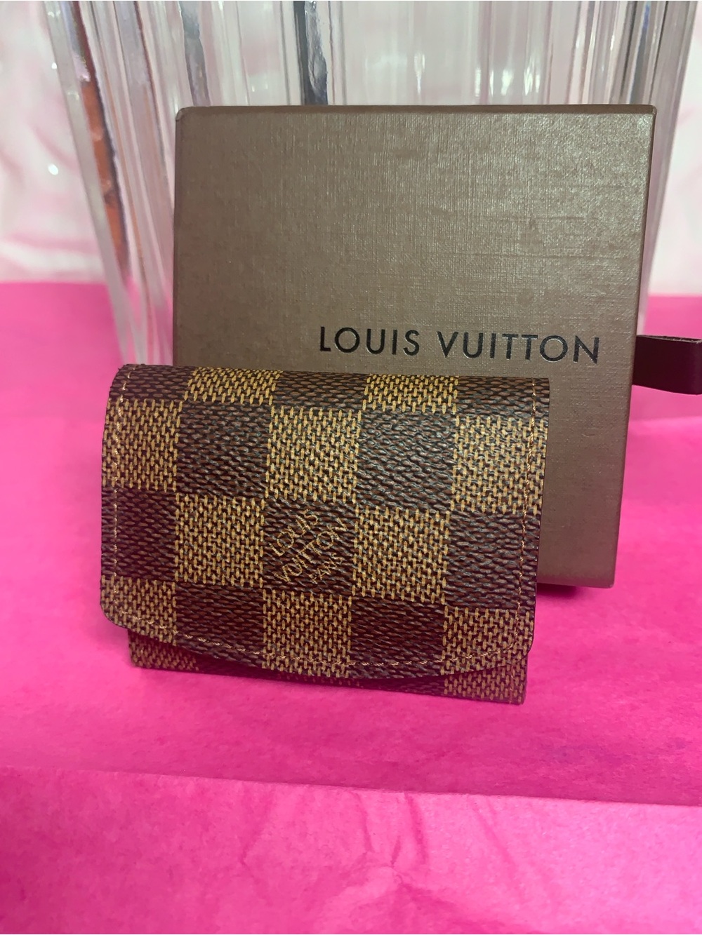 Louis Vuitton Brown Damier Ebene Checker Jewelry Wallet